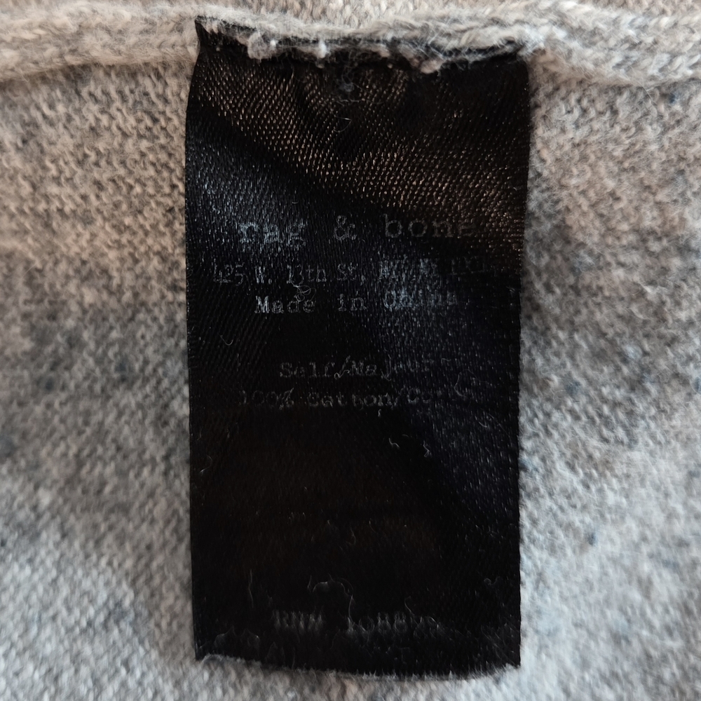 Rag & Bone Gray Cotton V Neck Sweater Womens Size Medium - Picture 8 of 8
